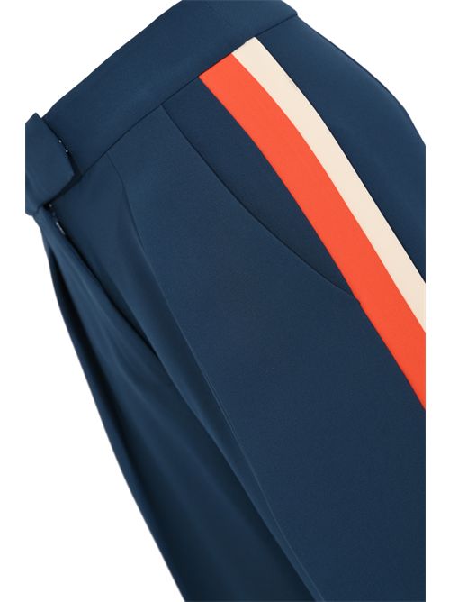 Pantaloni fluidi in twill tecnico con bande a contrasto Patrizia Pepe | 8P0795 A688F5N7